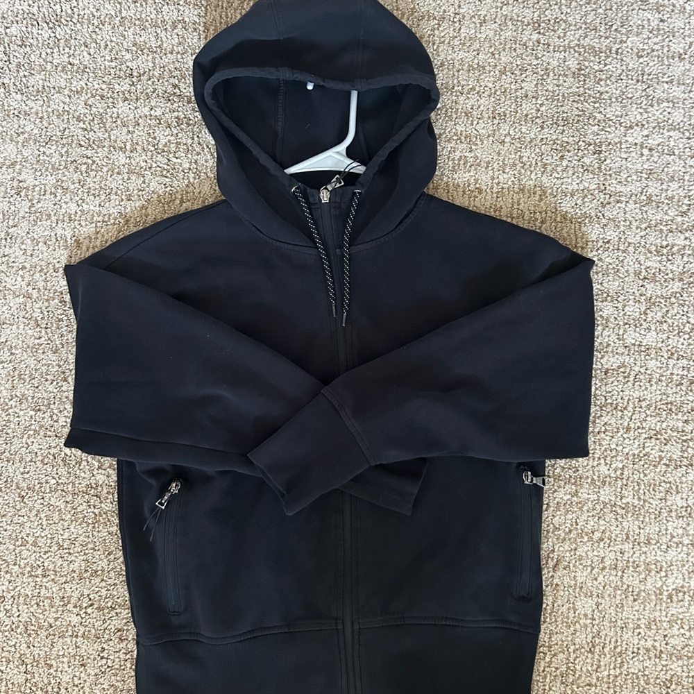 Black Athletic Hoodie with Zipper